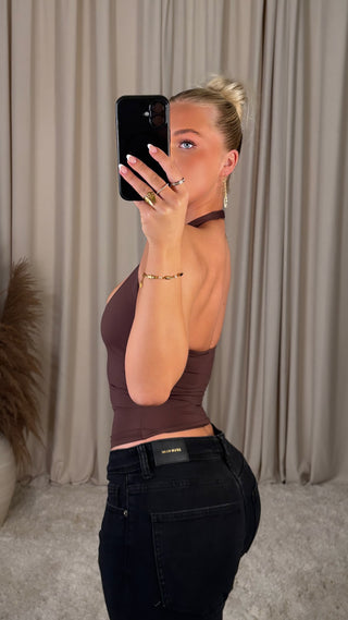 Vander halter-neck bolur brúnn