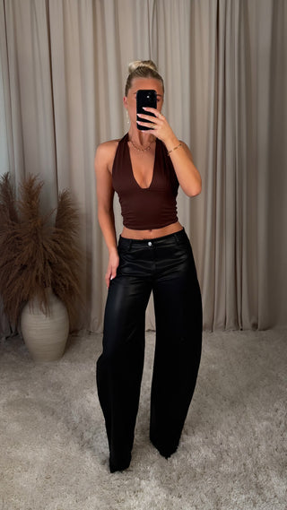 Van der Rock halter-neck bolur brúnn