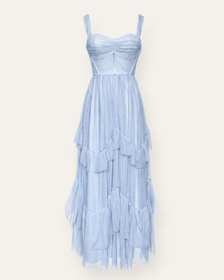 Ethereal frill kjóll blár