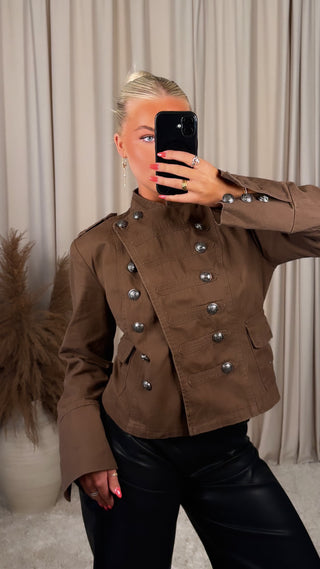 Moch denim jakki brúnn