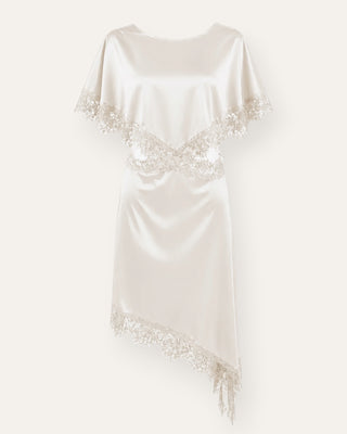 GD satin-lace kjóll offwhite