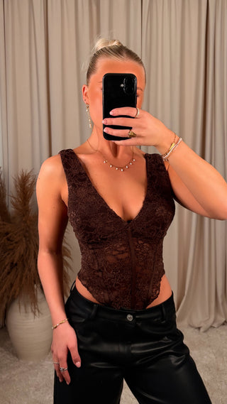 Copper lace samfella brún