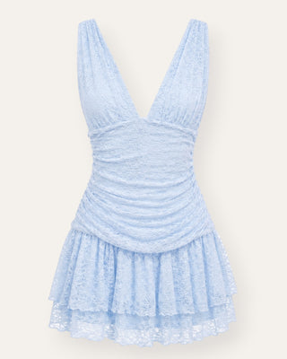 Vera lace mini kjóll blár