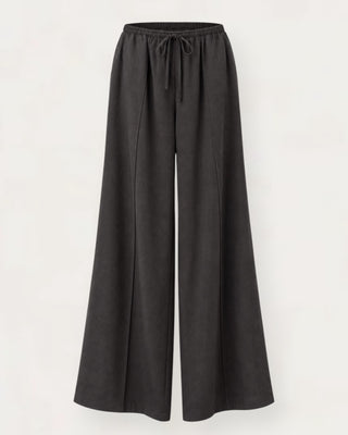 Lucc wide-dressy buxur brúnar