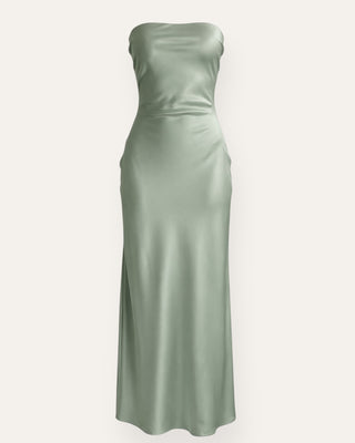 Eight strapless kjóll grænn