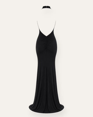 Amor halter-neck kjóll svartur