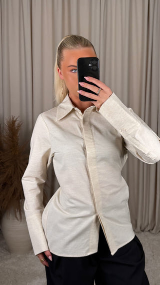 Eight linen shirt beige