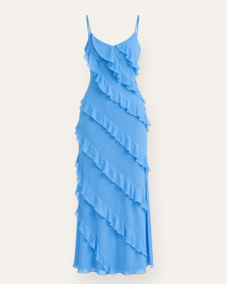 Mable frill kjóll blár