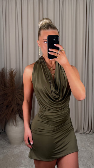 Mindy dress moss green