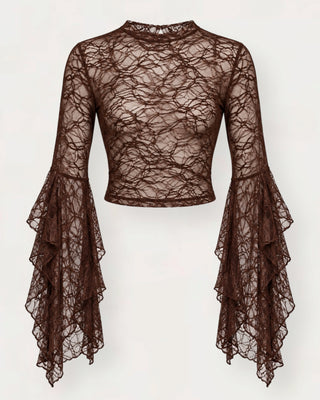 Soy lace-flare bolur brúnn