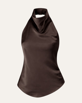 Eight satin-halter bolur brúnn