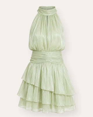 Elsa frill mini-kjóll grænn