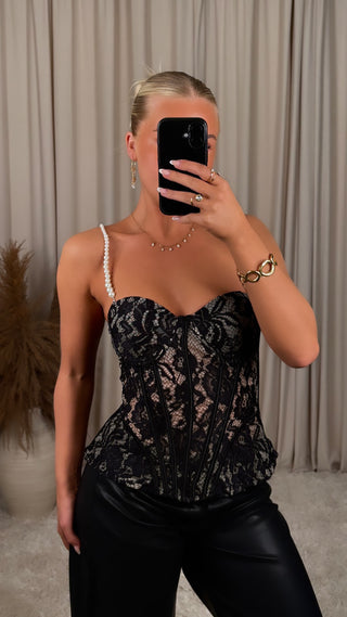 GD lace-corset svart