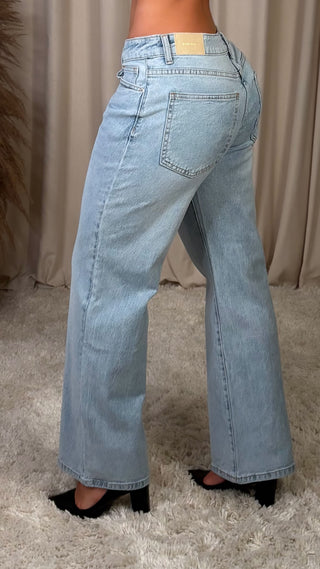 VS miss low waist gallabuxur ljós bláar