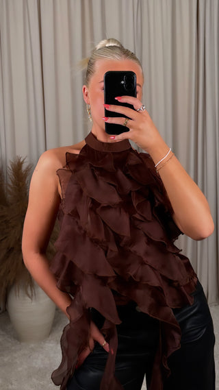 Muse ruffle bolur brúnn
