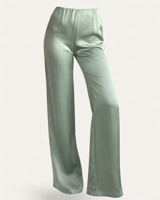 Eight satin pants green