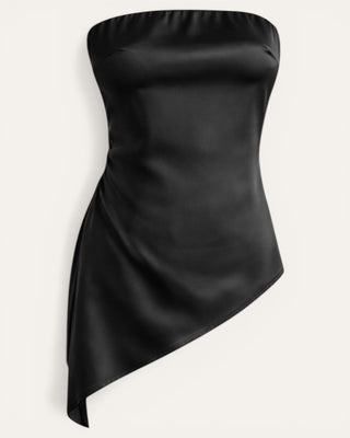 Eight satin shirt, black