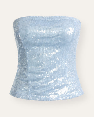 Eight pallíettutoppur blár