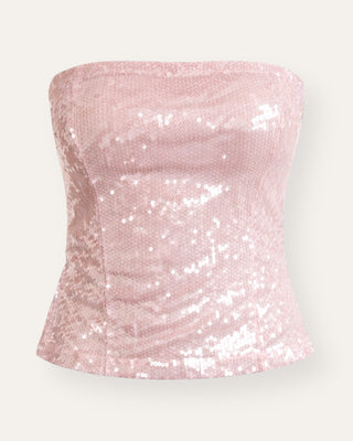 Eight pallíettutoppur bleikur