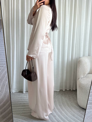 Eight satin-skyrtu jakki beige